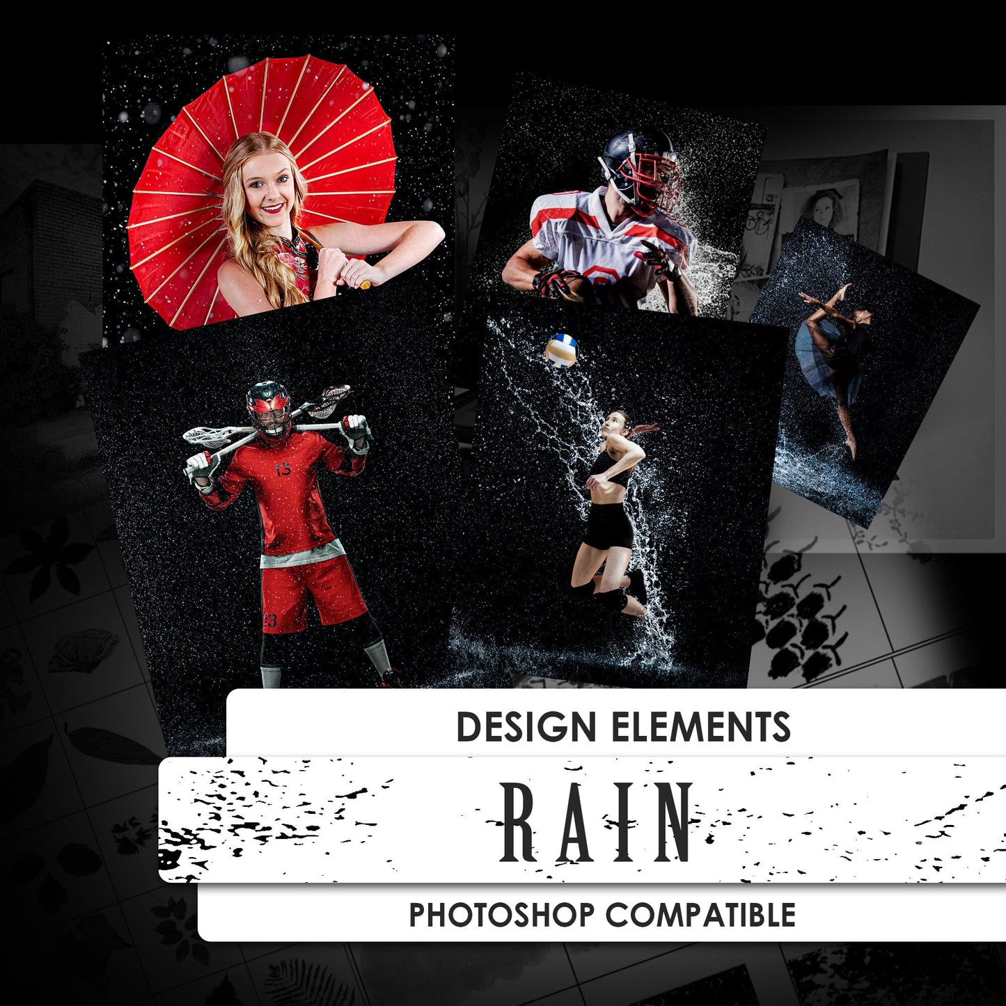 Rain Overlay Design Elements Package