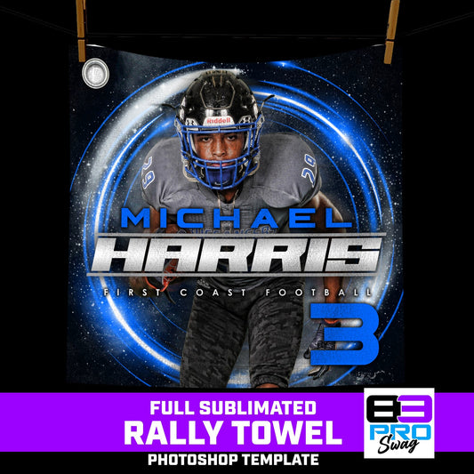 14"x14" Rally Towel Photoshop Template - FLARE