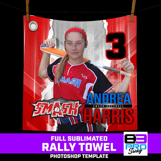 RIPPED - 14"x14" Rally Towel Photoshop Template-Photoshop Template - PSMGraphix