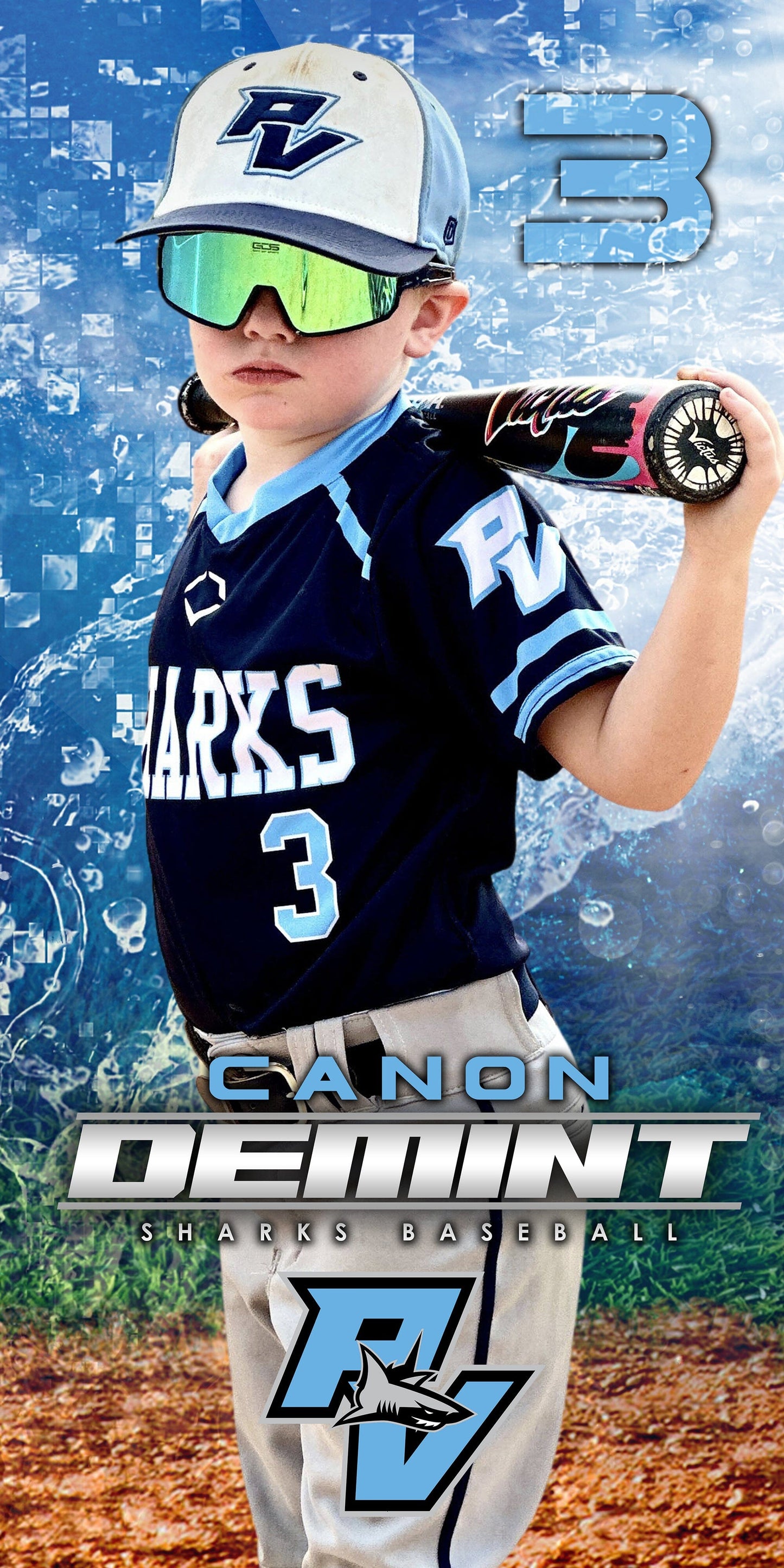 1:2 Ratio INDIVIDUAL Photoshop Template - Shark Multi-Sport-Photoshop Template - PSMGraphix