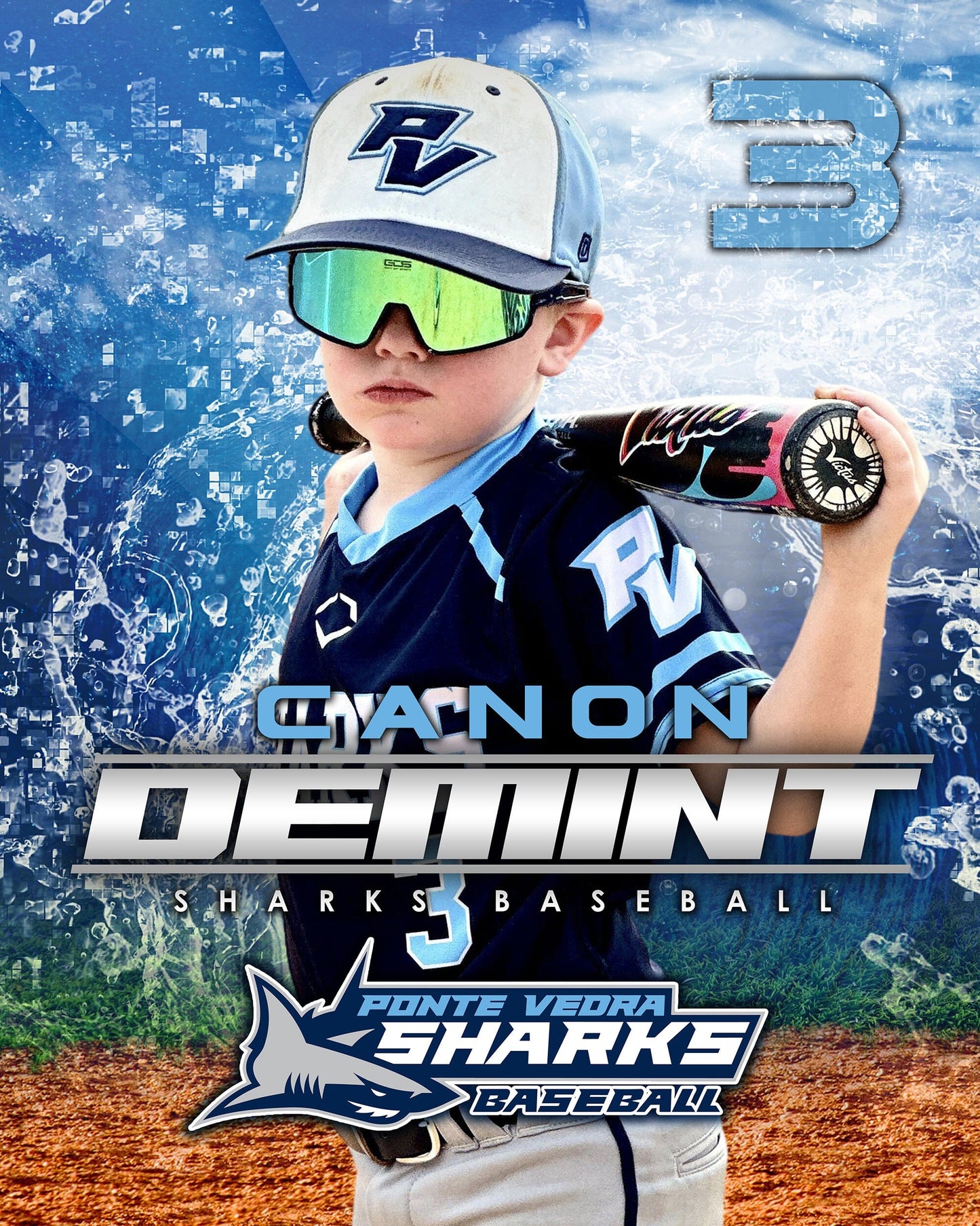 4:5 Ratio INDIVIDUAL POSTER/BANNER Photoshop Template - Shark Multi-Sport-Photoshop Template - PSMGraphix