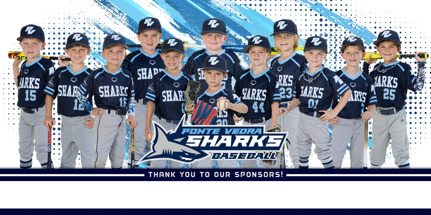 1:2 Ratio TEAM FIELD BANNER Photoshop Template - SPLASH - Multi-Sport-Photoshop Template - PSMGraphix