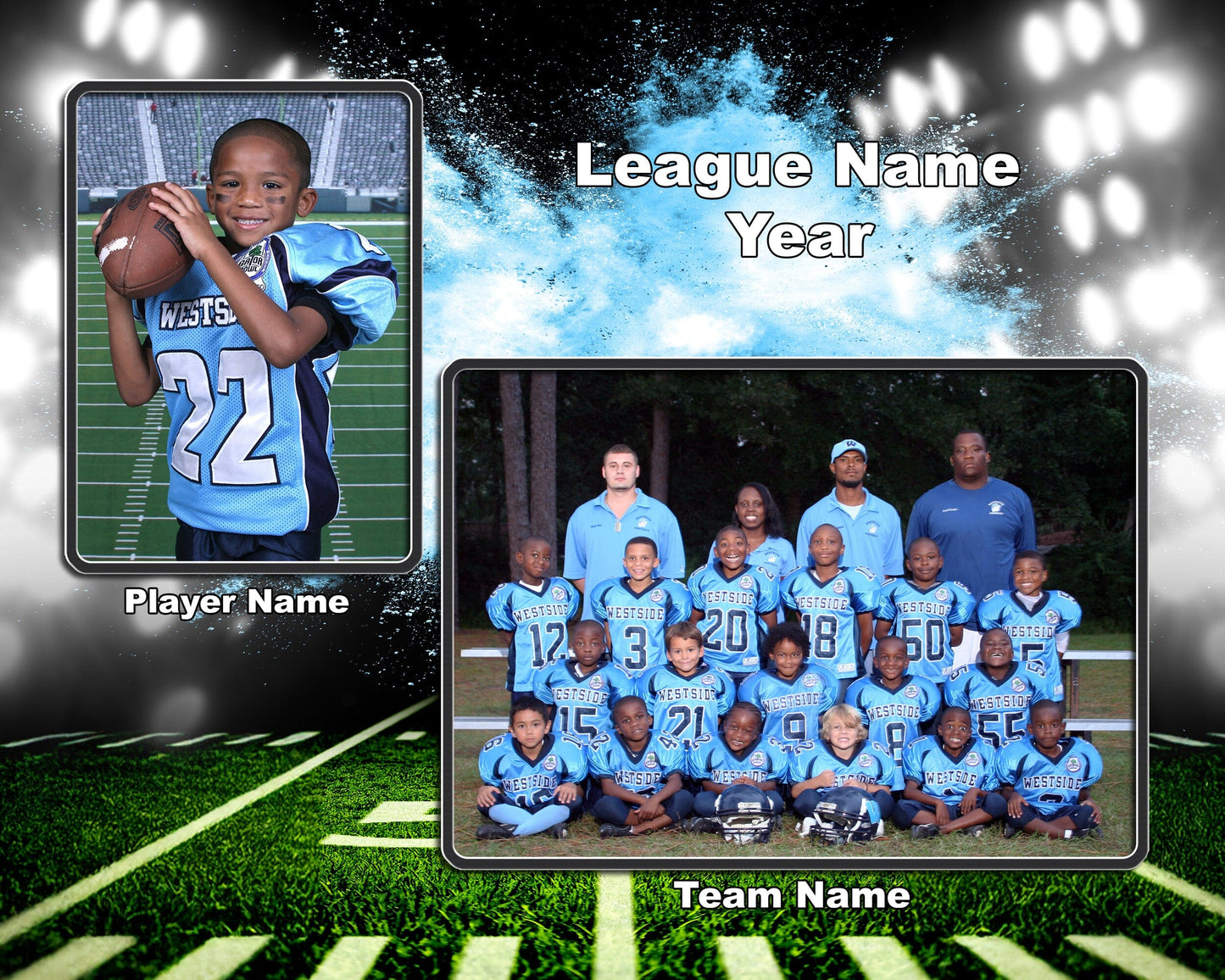 Illumination Football Traditional Team & Individual Graphics-Photoshop Template - PSMGraphix