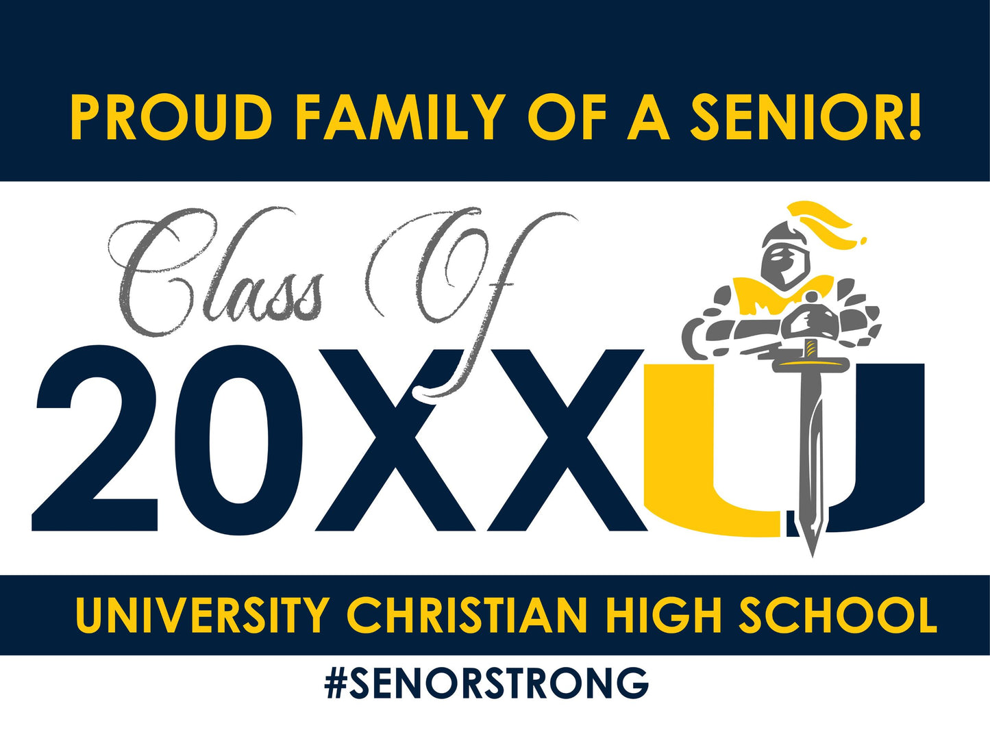 Class of 20XX Yard Sign Template - School Logo-Photoshop Template - PSMGraphix