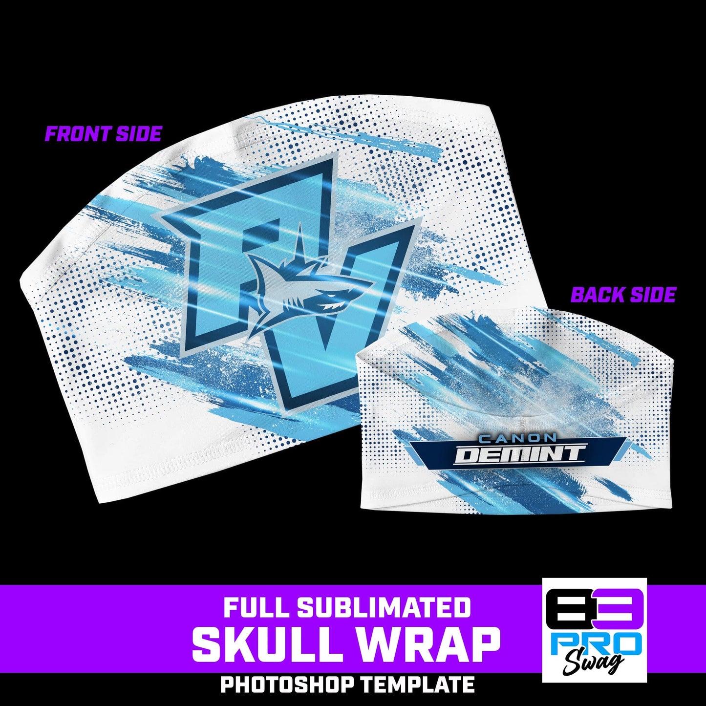 Skull Wrap Headband Photoshop Template - SPLASH - Multi-Sport-Photoshop Template - PSMGraphix