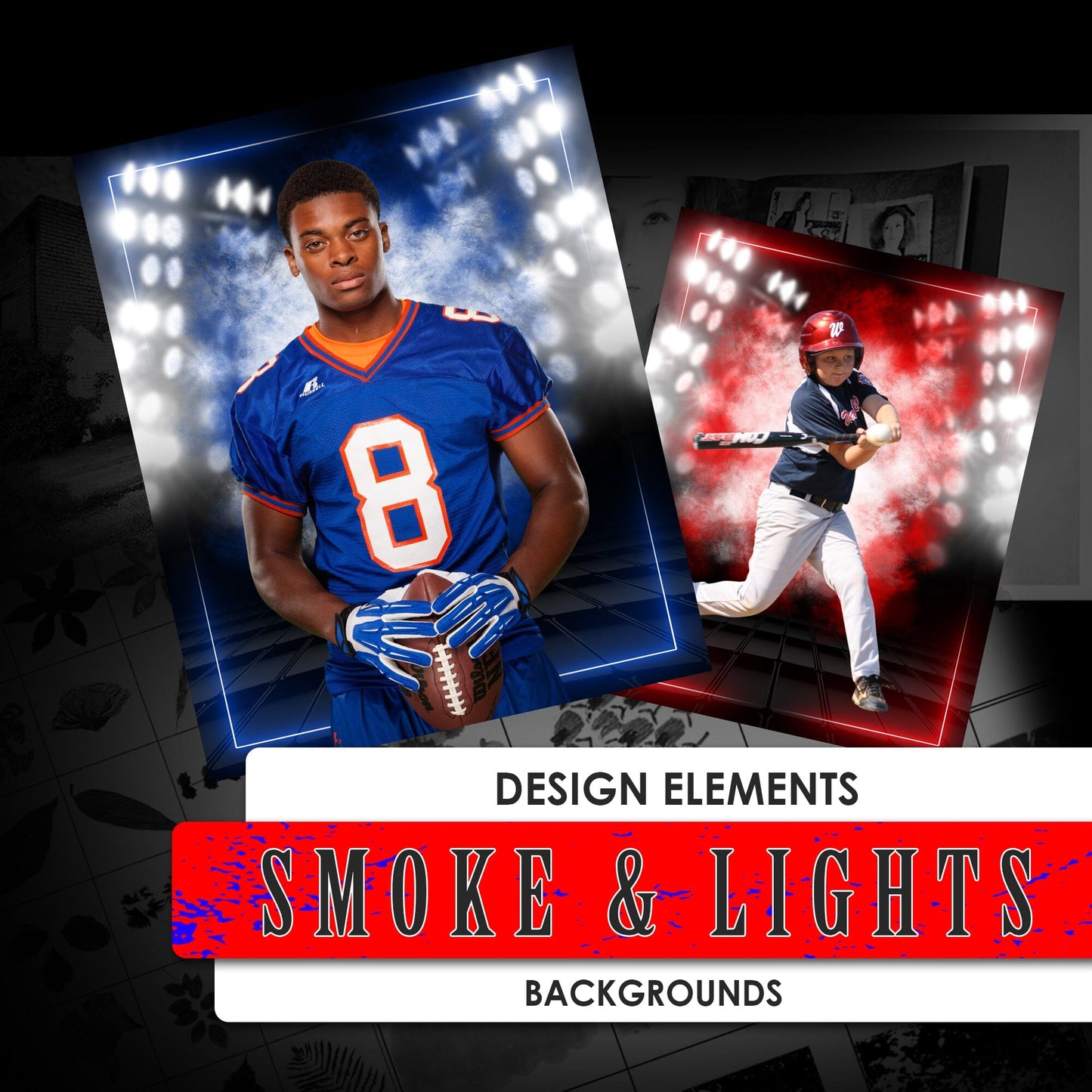 Smoke & Lights Sports Background