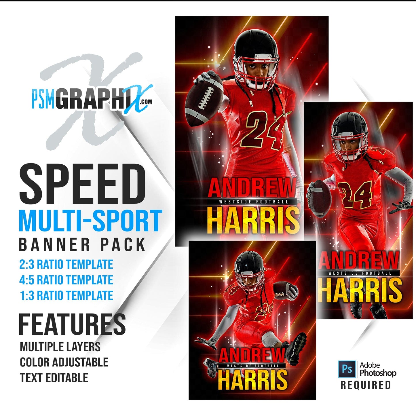 Speed - Multi Sport Banner Bundle-Photoshop Template - PSMGraphix