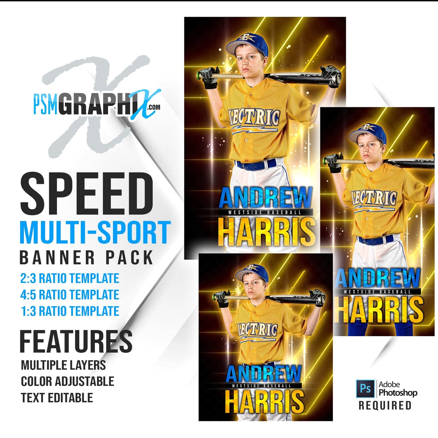 Speed - Multi Sport Banner Bundle-Photoshop Template - PSMGraphix