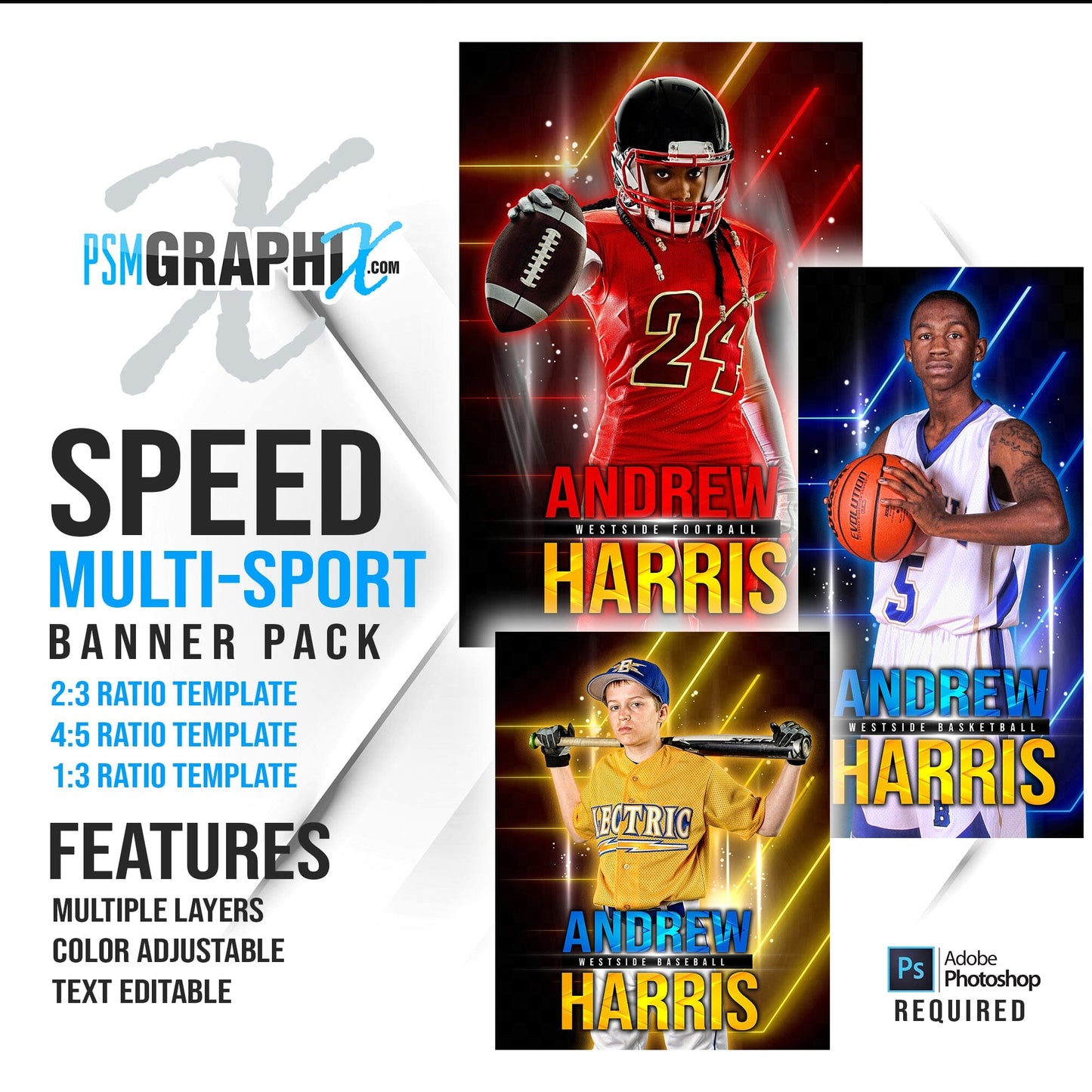 Speed - Multi Sport Banner Bundle-Photoshop Template - PSMGraphix