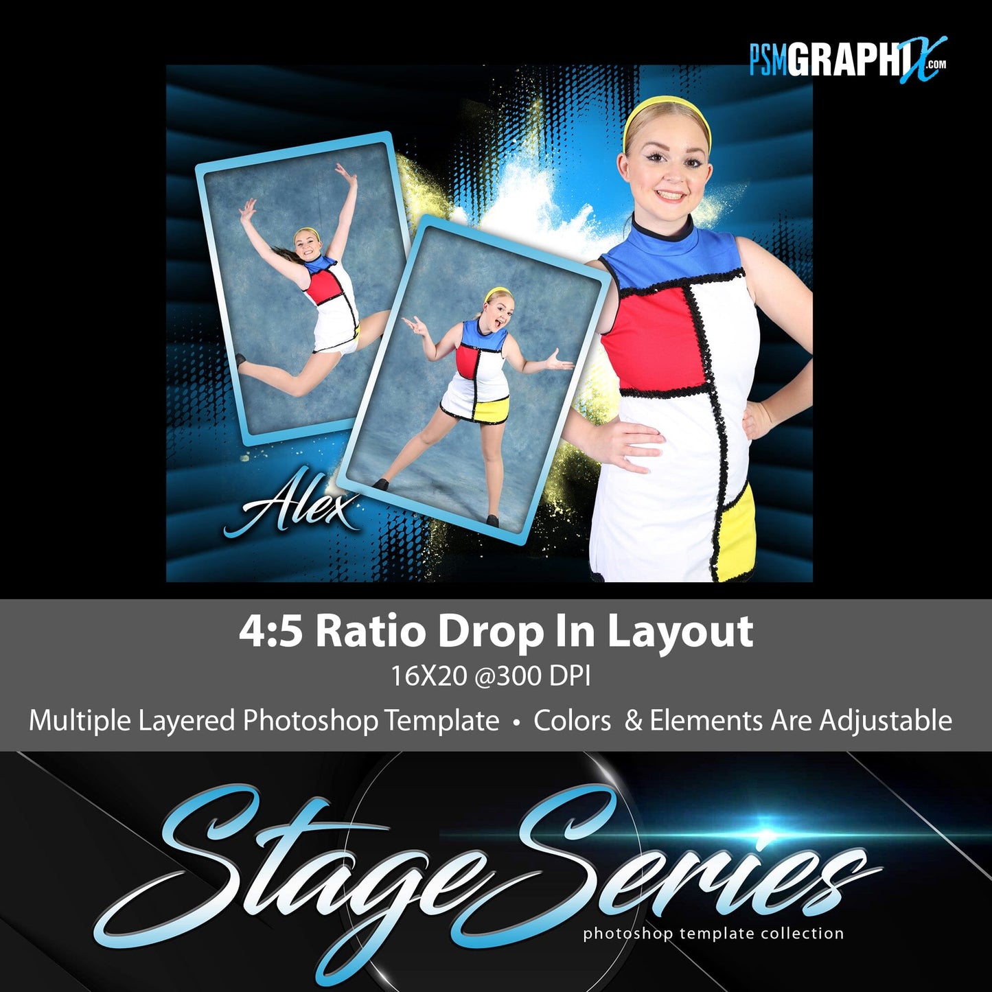 Halftone Burst - Stage Series II - Drop In Photoshop Template-Photoshop Template - PSMGraphix
