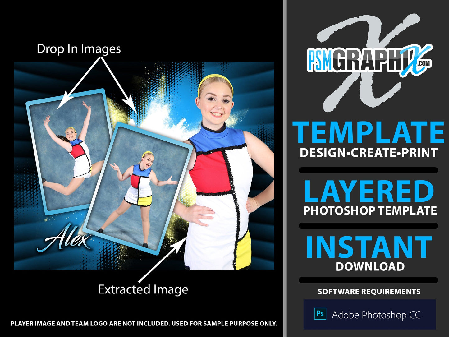 Halftone Burst - Stage Series II - Drop In Photoshop Template-Photoshop Template - PSMGraphix