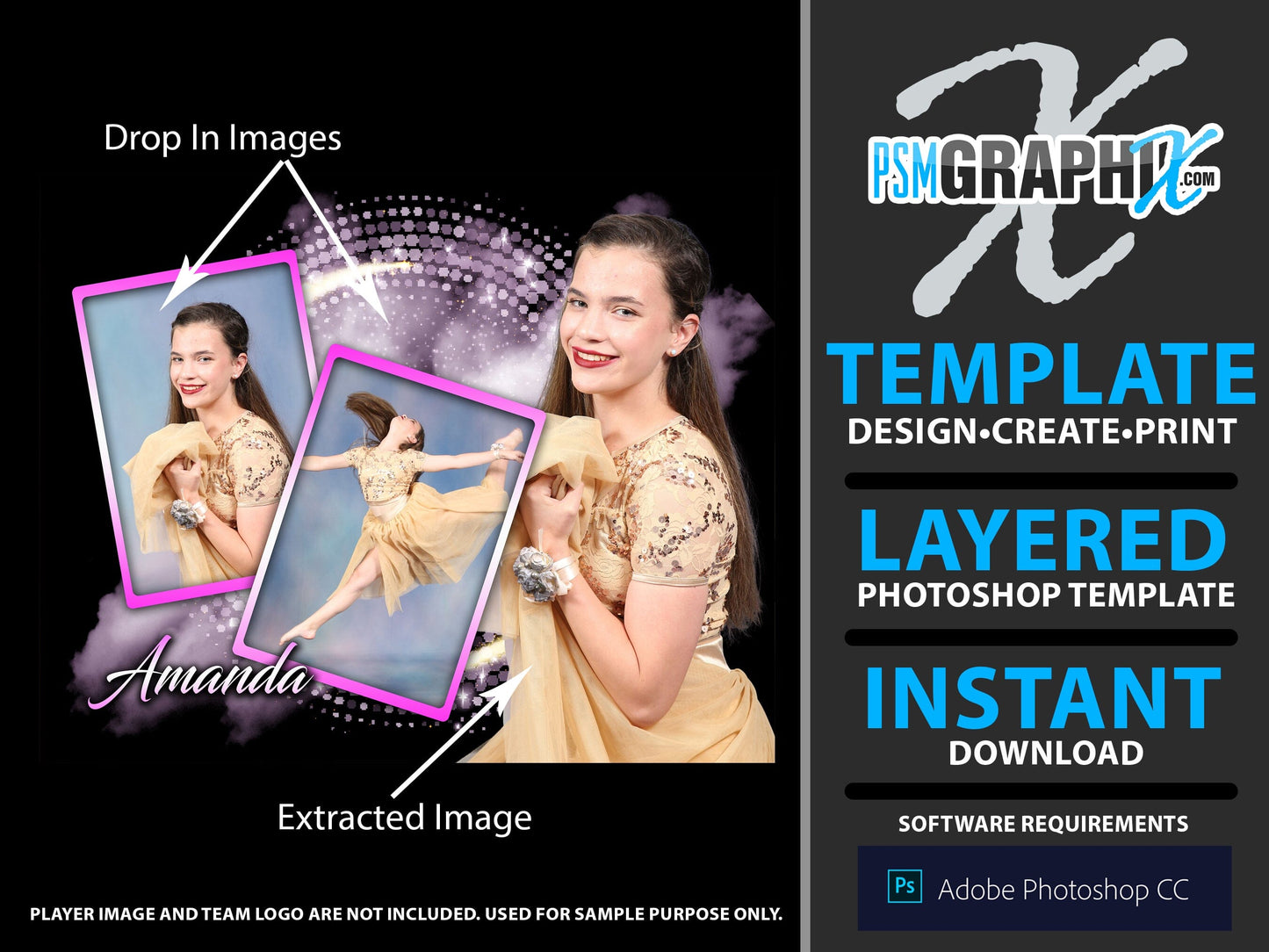 Powder Flare - Stage Series II - Drop In Photoshop Template-Photoshop Template - PSMGraphix