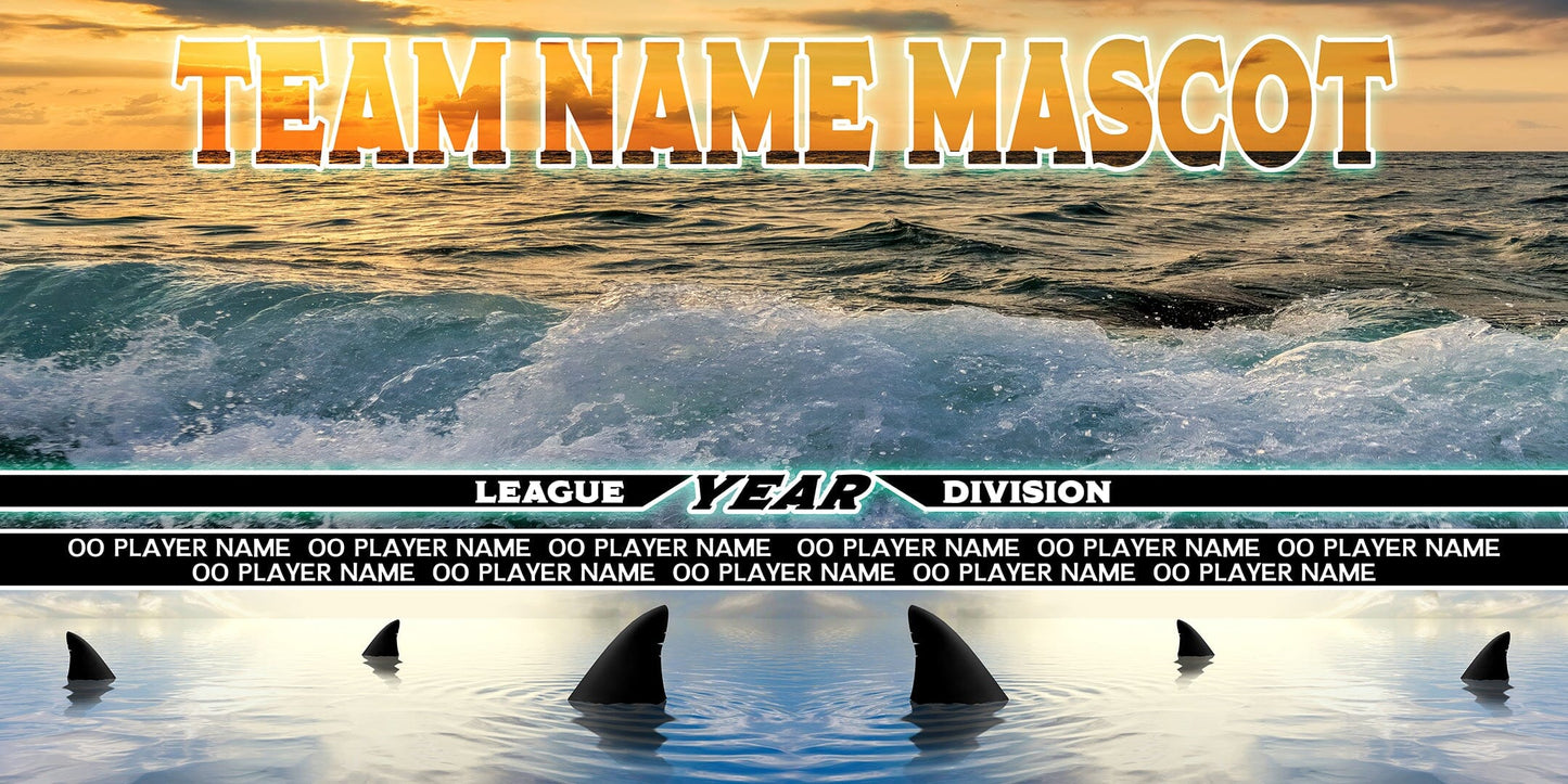 Summer Beach 1 - 1:2 Ratio TEAM FIELD BANNER Photoshop Template-Photoshop Template - PSMGraphix