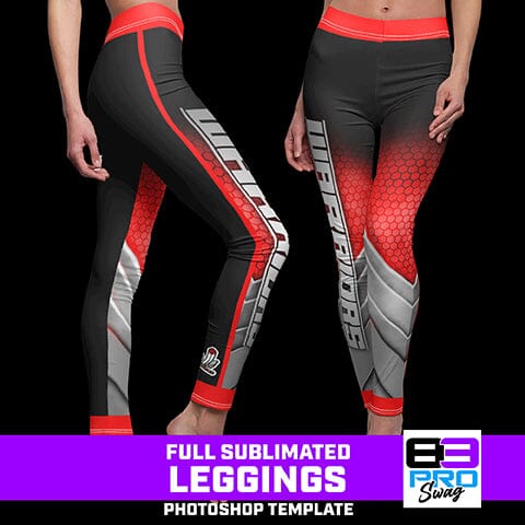 VICTORY - Women's Full Sublimated Sportswear Leggings-Photoshop Template - PSMGraphix