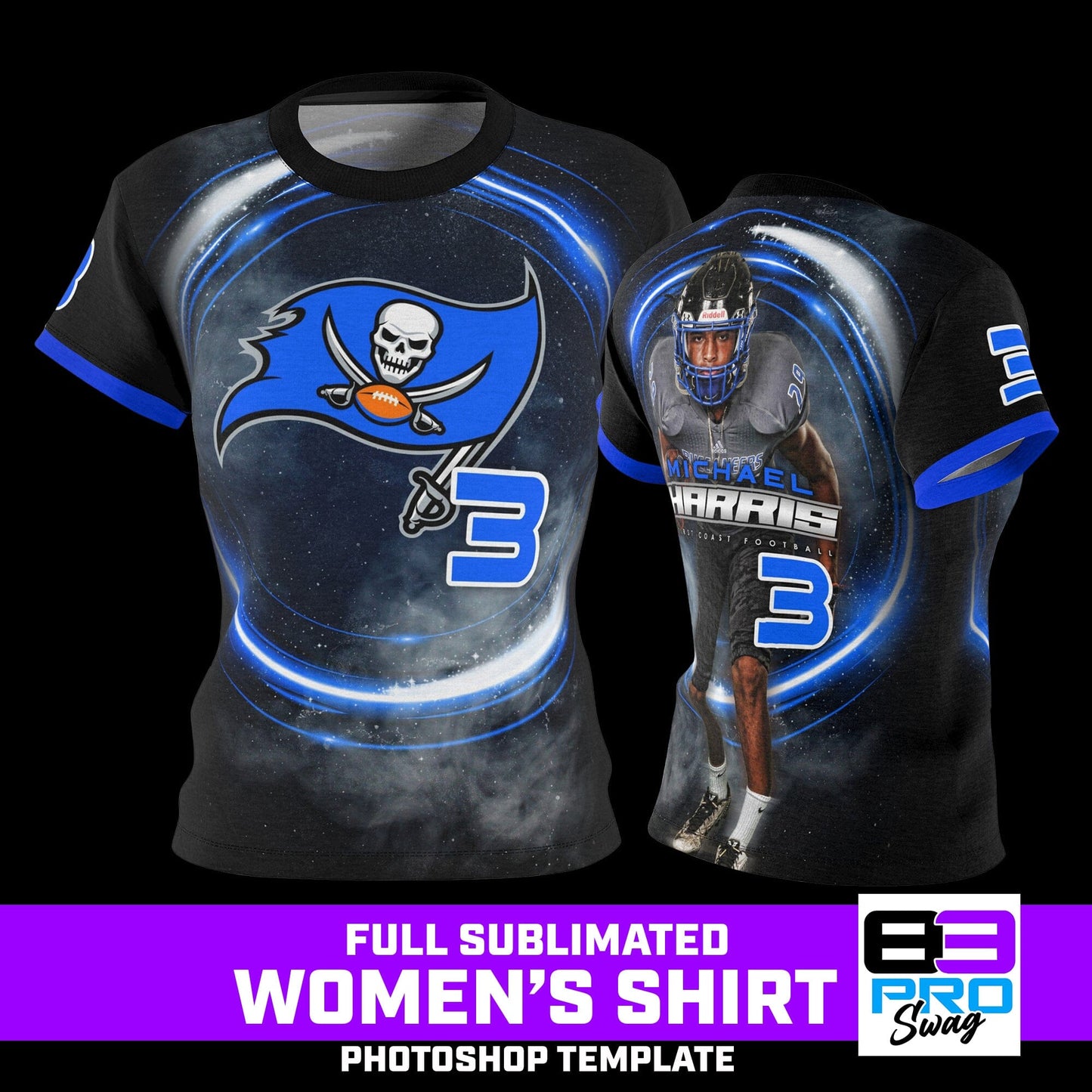 Women's Full Sublimated Sportswear Shirt - FLARE-Photoshop Template - PSMGraphix
