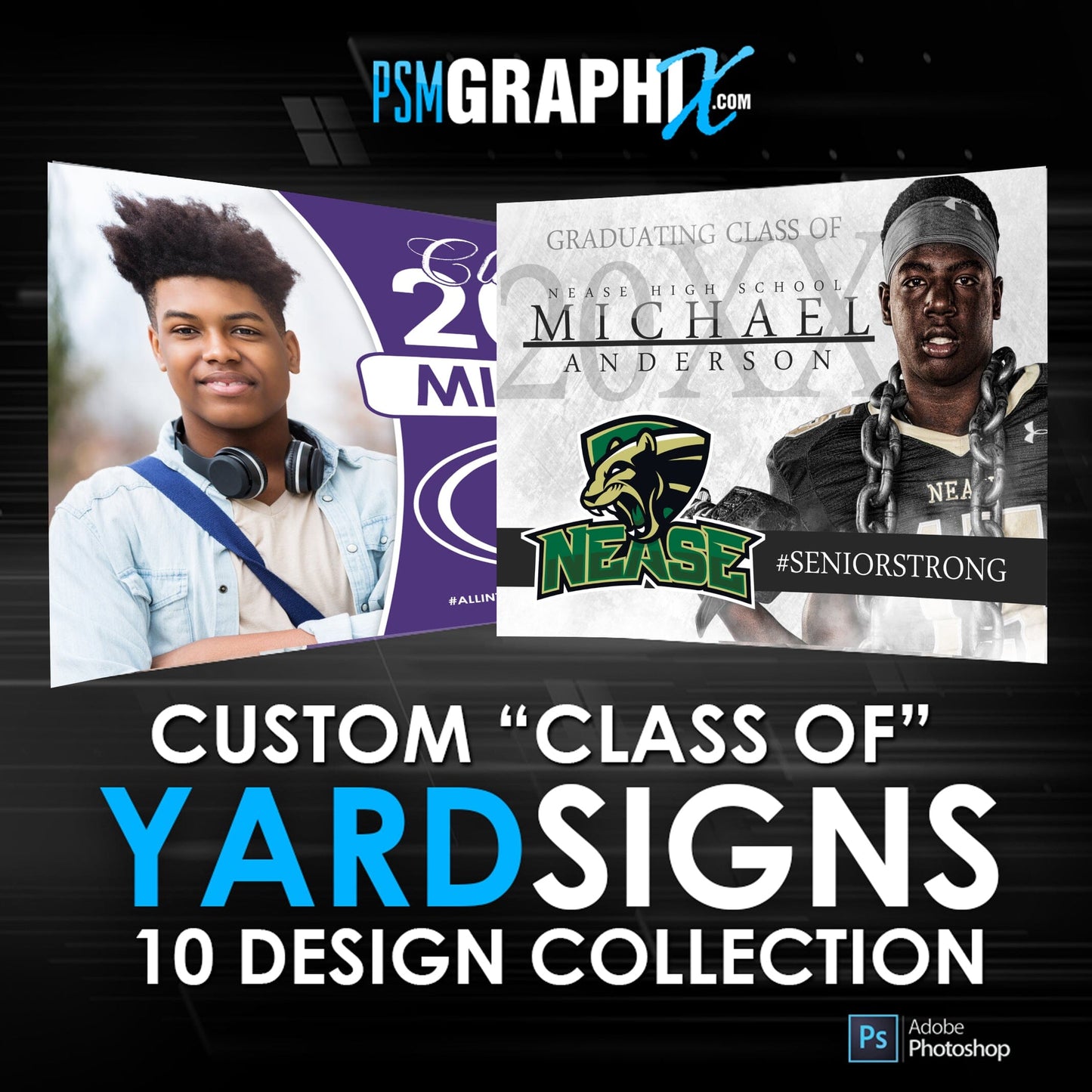Class of 20XX Yard Sign Template - 10 Design Collections-Photoshop Template - PSMGraphix