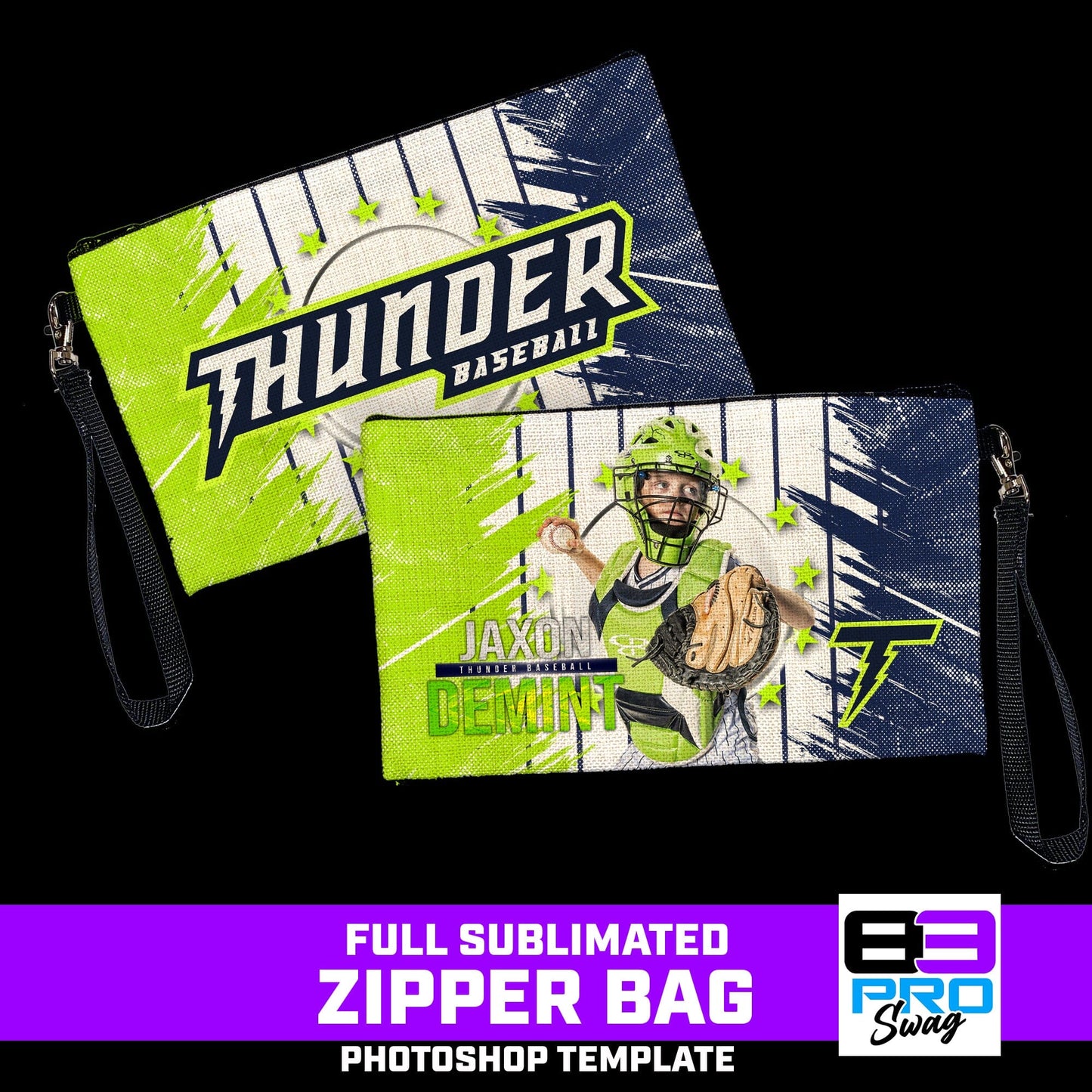 Pin Stripe - Zipper Bag Photoshop Template-Photoshop Template - PSMGraphix