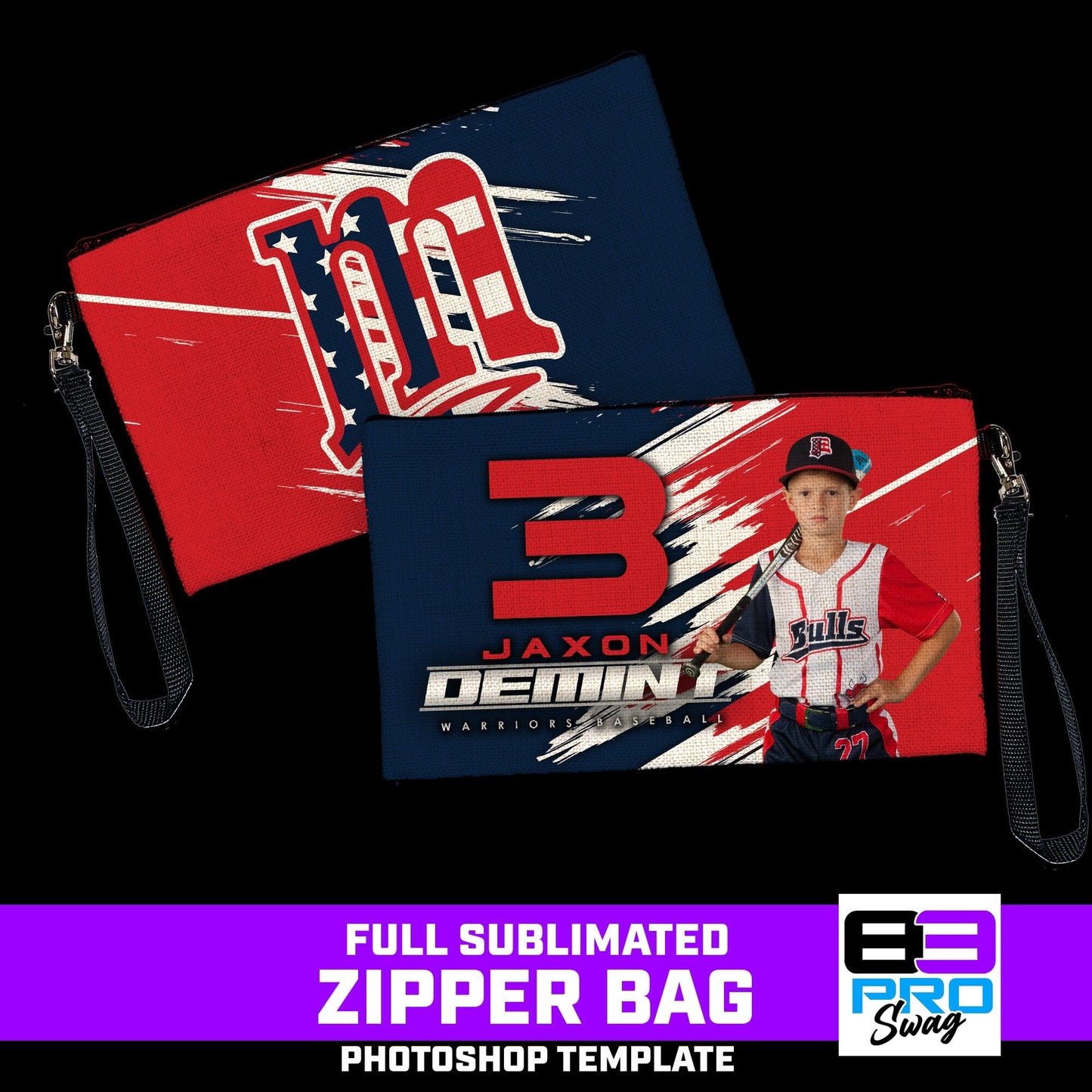 Zipper Bag Photoshop Template - Shredded