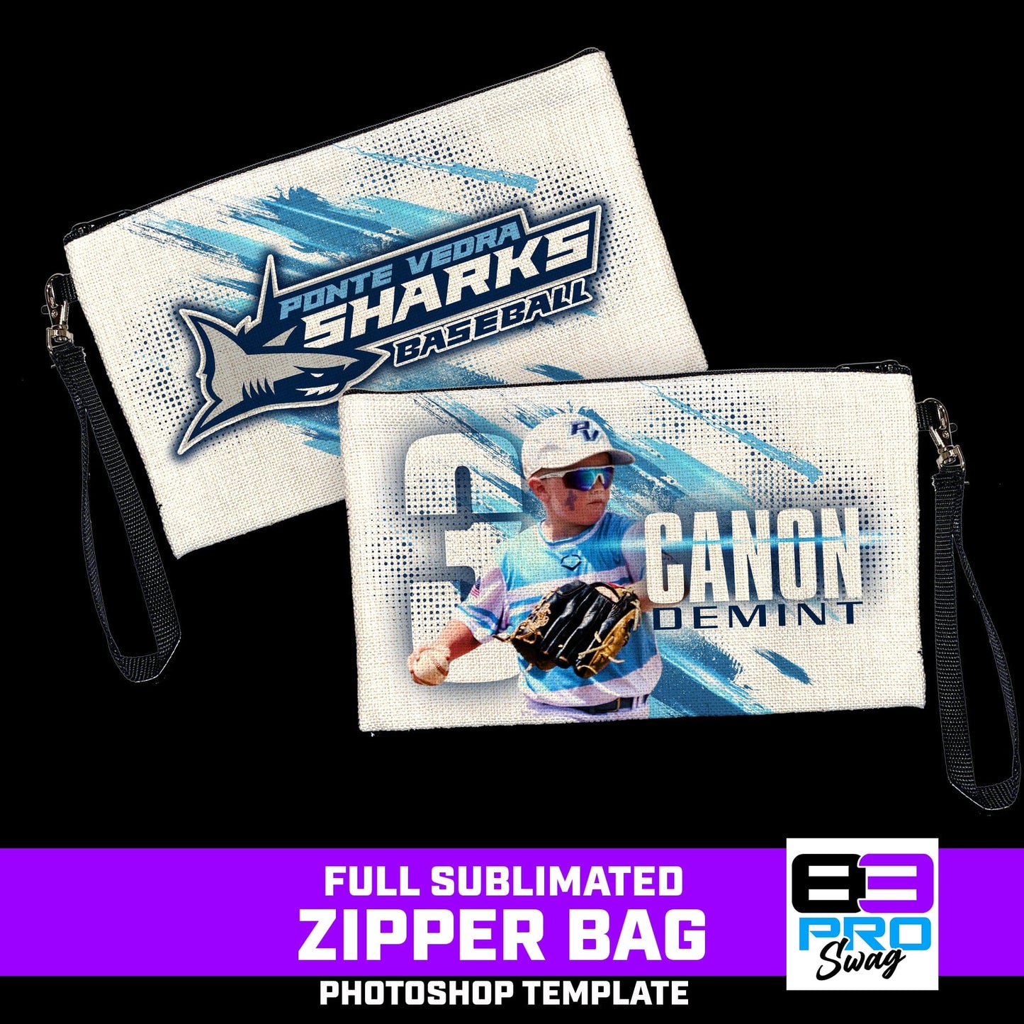 Zipper Bag Photoshop Template - SPLASH - Multi-Sport-Photoshop Template - PSMGraphix