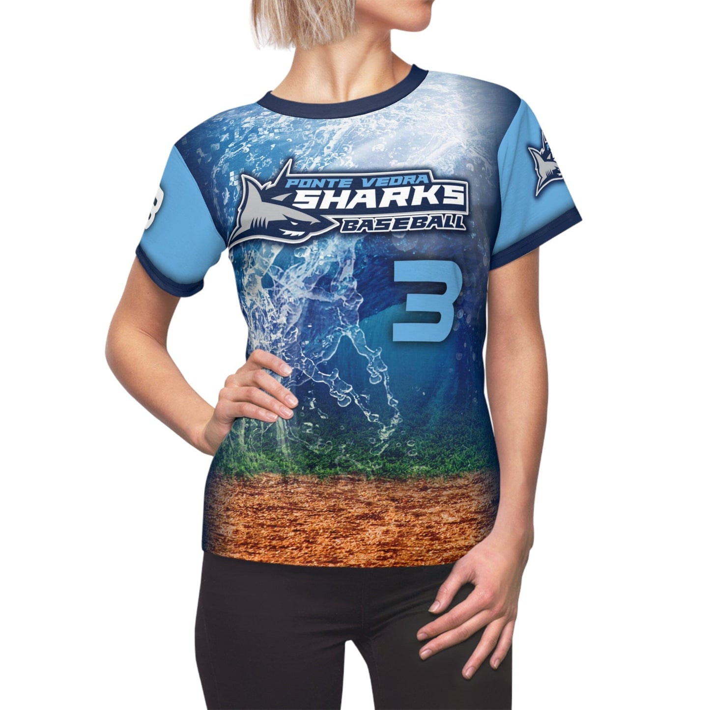 Women's Full Sublimated Sportswear Shirt - Shark Multi-Sport-Photoshop Template - PSMGraphix