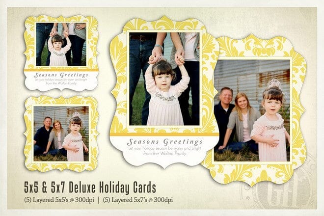 Deluxe Holiday Cards - Bundle-Photoshop Template - Graphic Authority