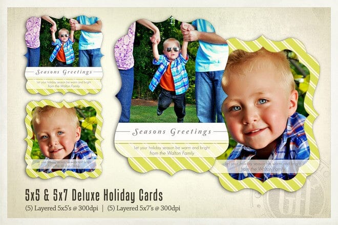 Deluxe Holiday Cards - Bundle-Photoshop Template - Graphic Authority