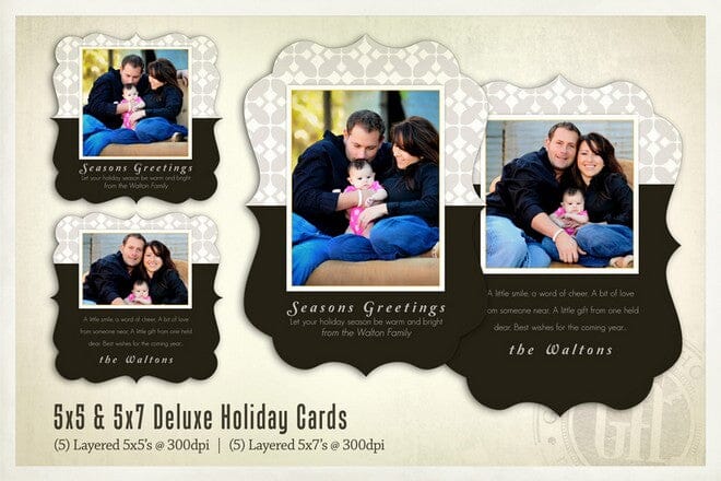 Deluxe Holiday Cards - Bundle-Photoshop Template - Graphic Authority