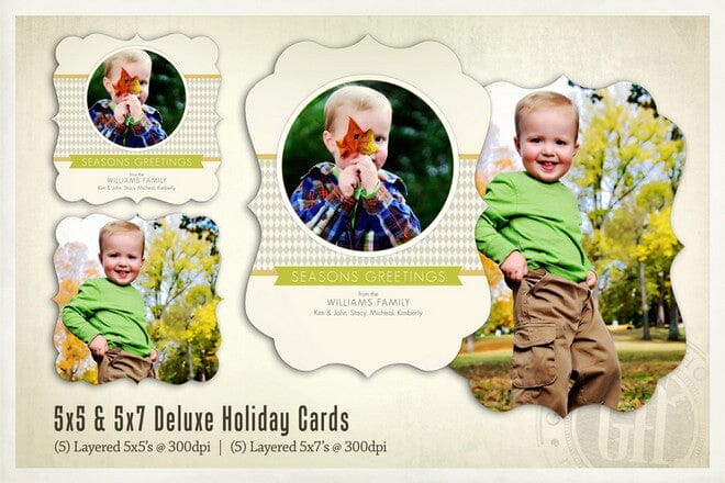 Deluxe Holiday Cards - Bundle-Photoshop Template - Graphic Authority