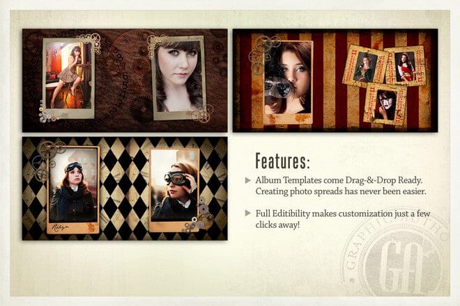 Alt Senior Steampunk - Bundle-Photoshop Template - Graphic Authority