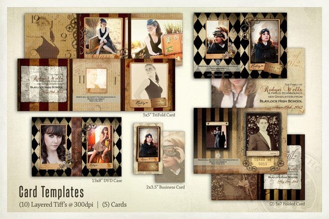 Alt Senior Steampunk - Bundle-Photoshop Template - Graphic Authority