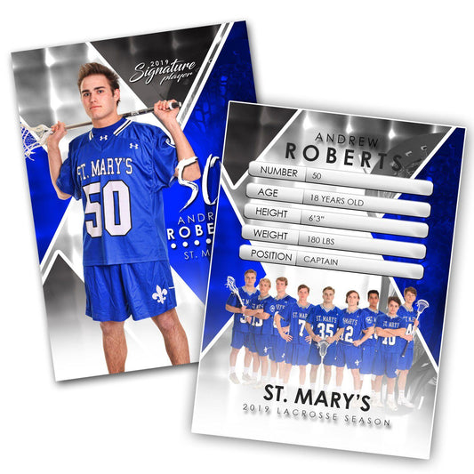 Signature Player - Lacrosse - V2 - Extraction Trading Card Template-Photoshop Template - Photo Solutions