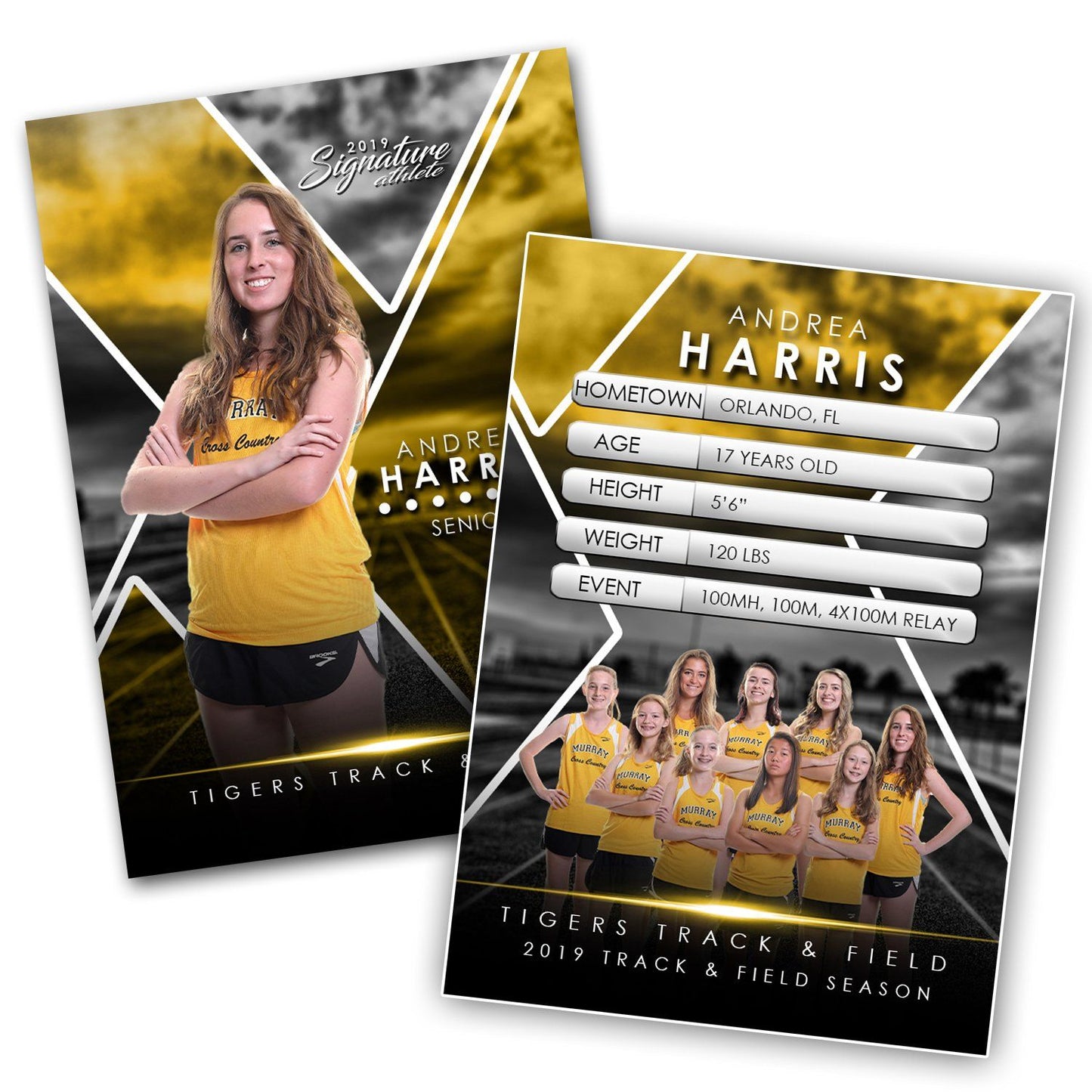Signature Player - Track & Field - V2 - Extraction Trading Card Template-Photoshop Template - Photo Solutions
