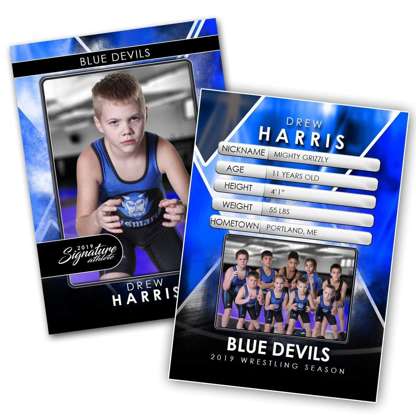 Signature Player - Wrestling - V2 - Drop-In Trading Card Template-Photoshop Template - Photo Solutions
