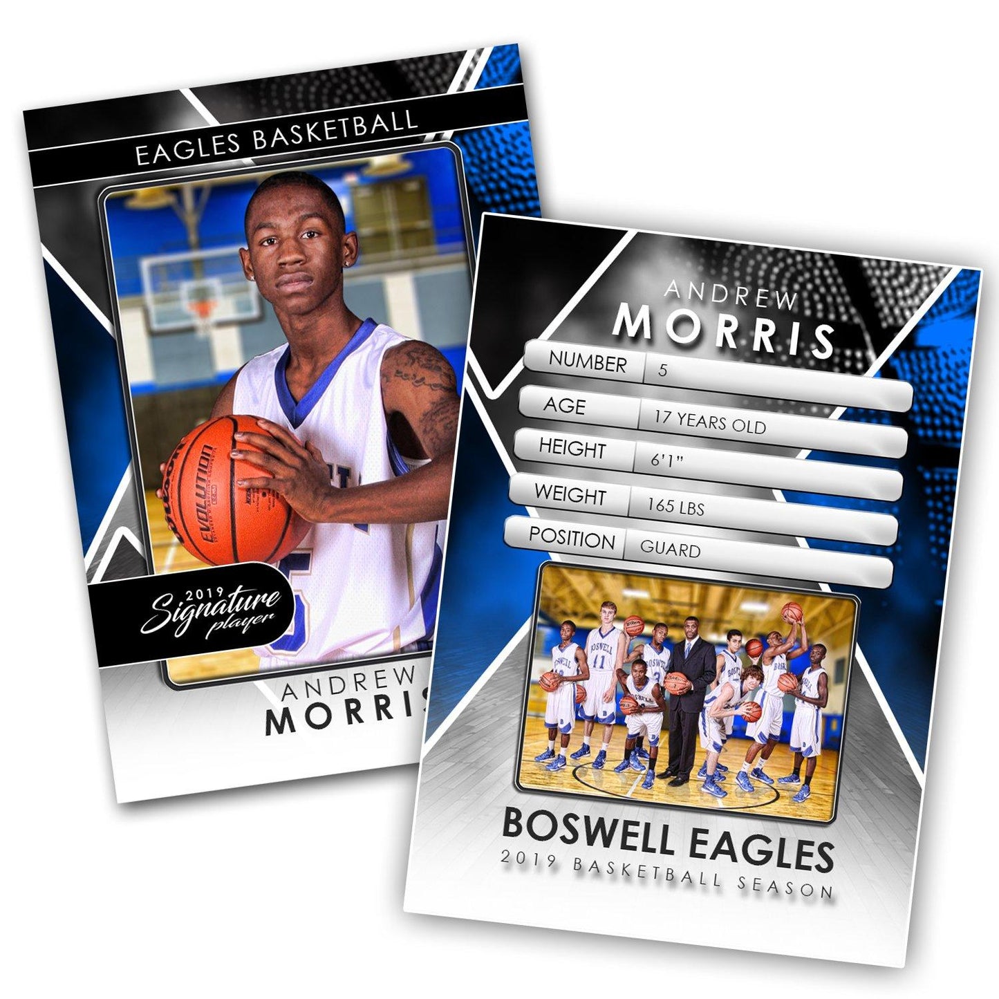 Signature Player - Basketball - V2 - T&I Drop-In Collection-Photoshop Template - Photo Solutions