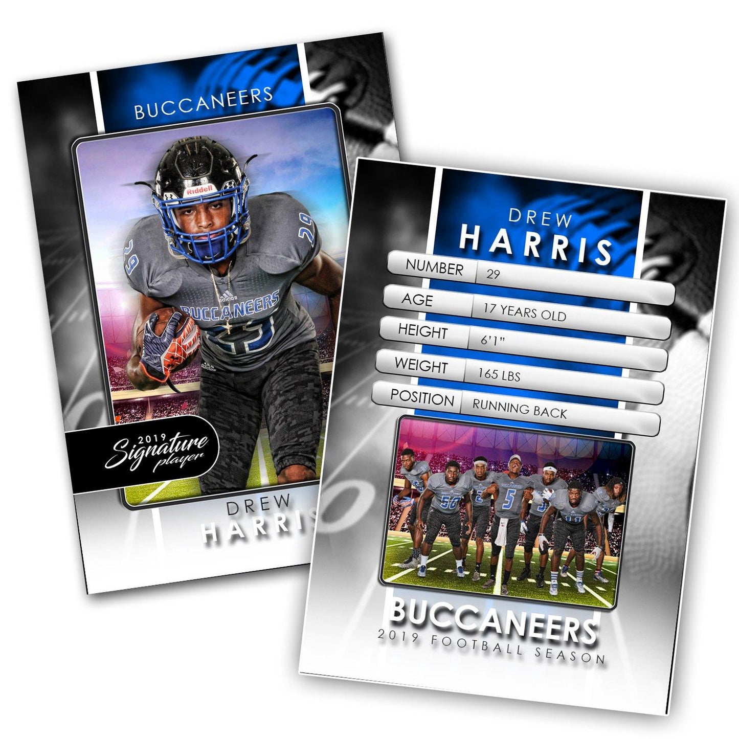 Signature Player - Football - V1 - T&I Drop-In Collection-Photoshop Template - Photo Solutions