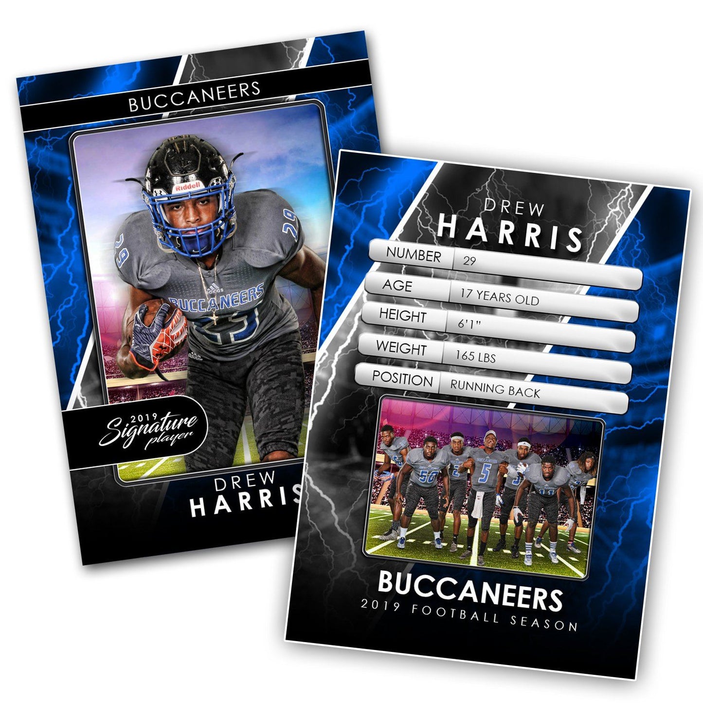 Signature Player - Football - V3 - T&I Drop-In Collection-Photoshop Template - Photo Solutions