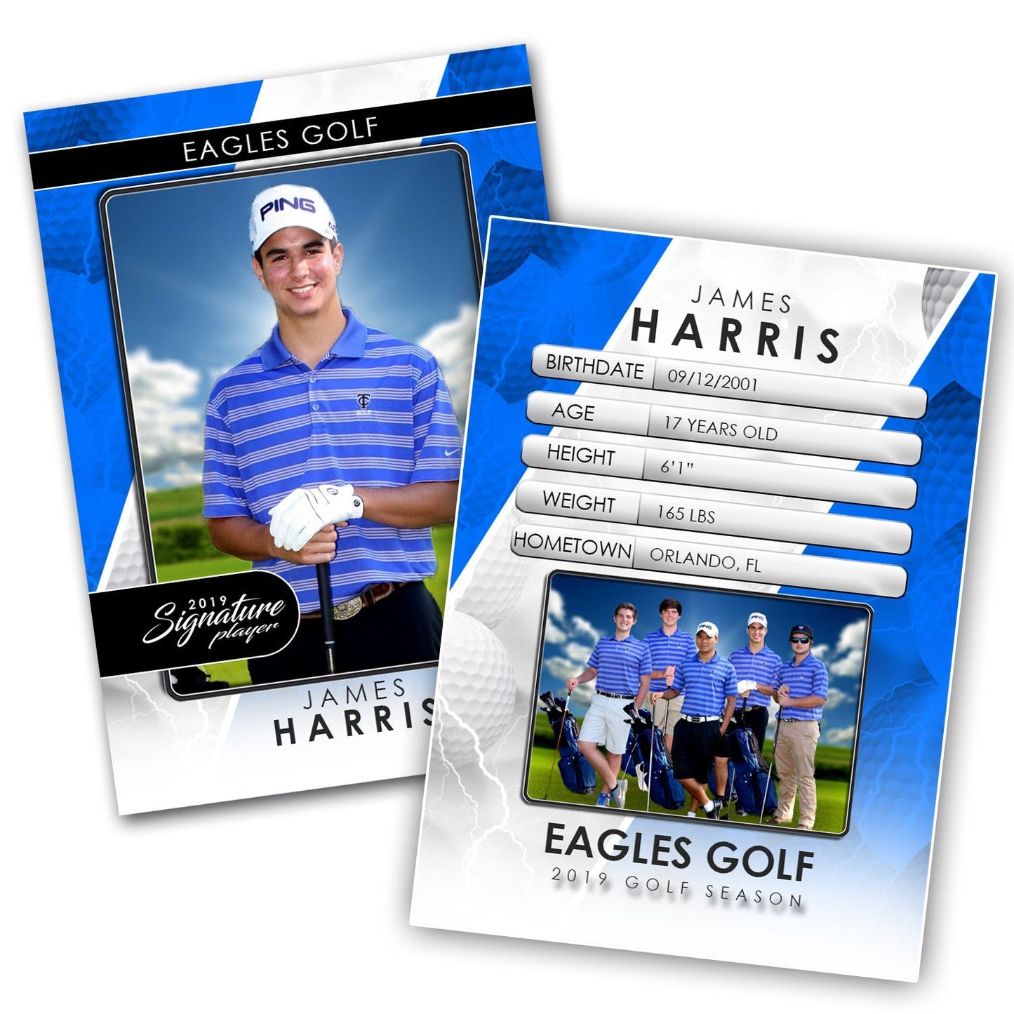 Signature Player - Golf - V3 - T&I Drop-In Collection-Photoshop Template - Photo Solutions