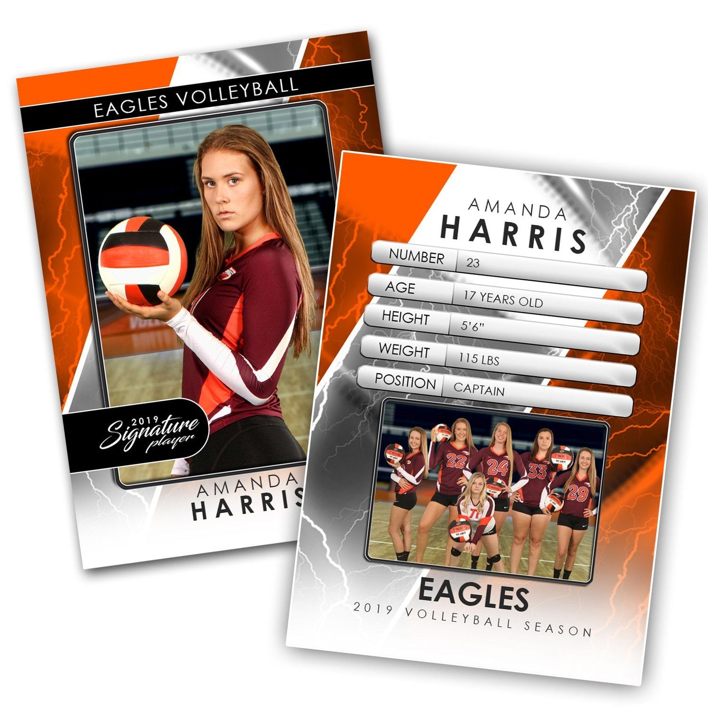 Signature Player - Volleyball - V3 - T&I Drop-In Collection-Photoshop Template - Photo Solutions