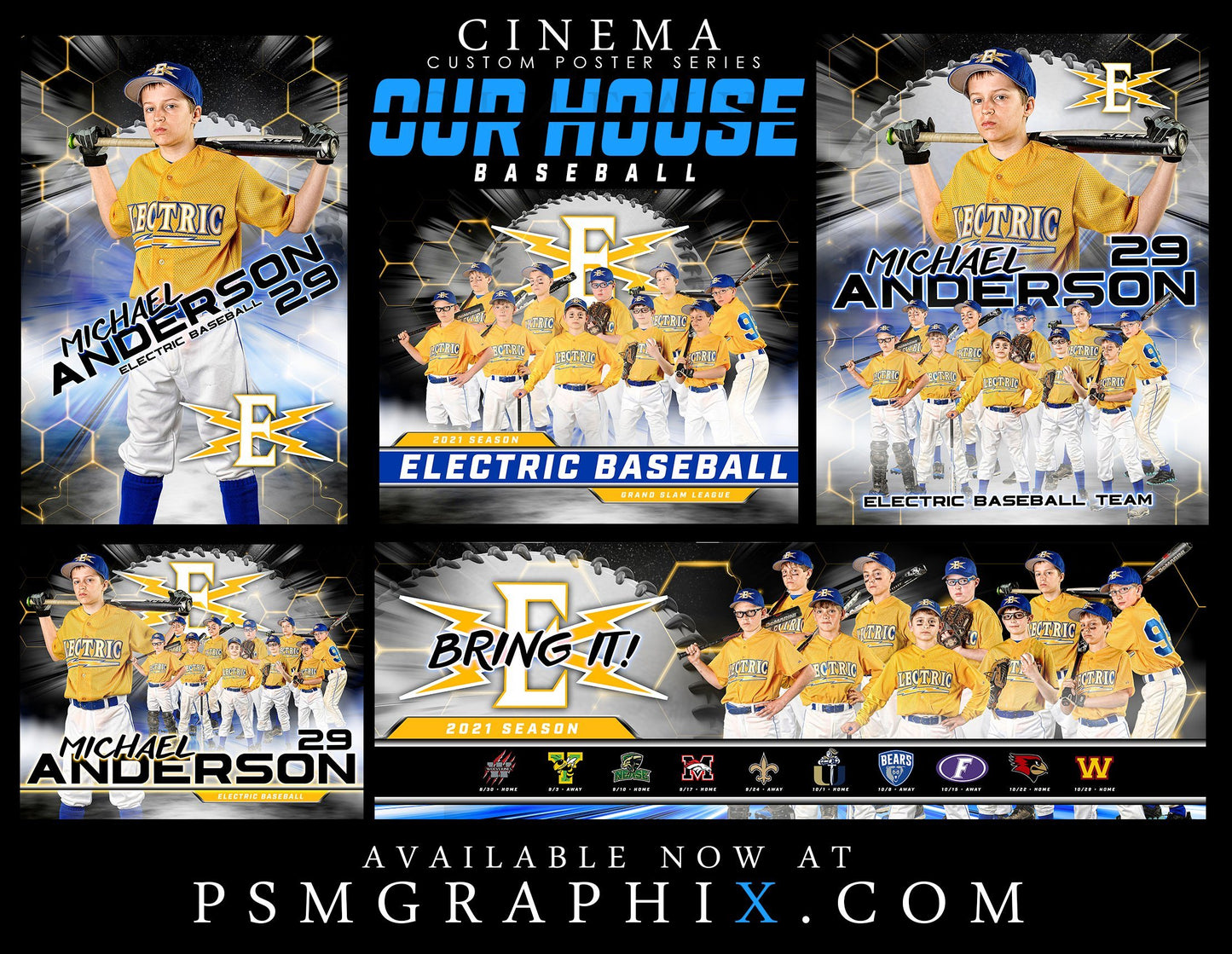 Our House - Baseball - FULL Collection - Cinema Series - Game Time Collection-Photoshop Template - PSMGraphix