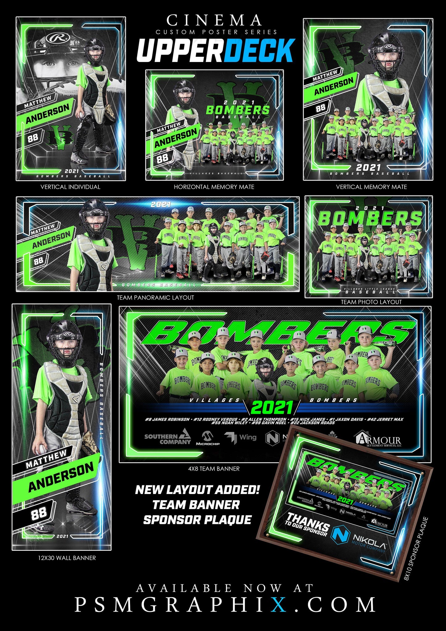 Upper Deck - Cinema Series FULL COLLECTION-Photoshop Template - PSMGraphix
