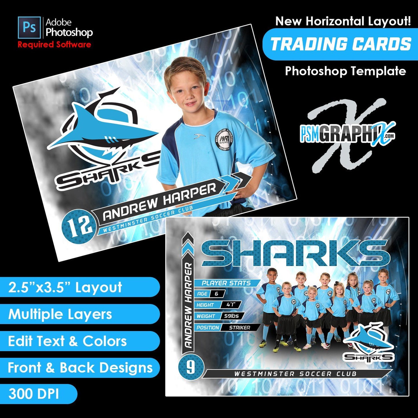 Time Zone - V5 - Game Day Trading Card Template-Photoshop Template - PSMGraphix