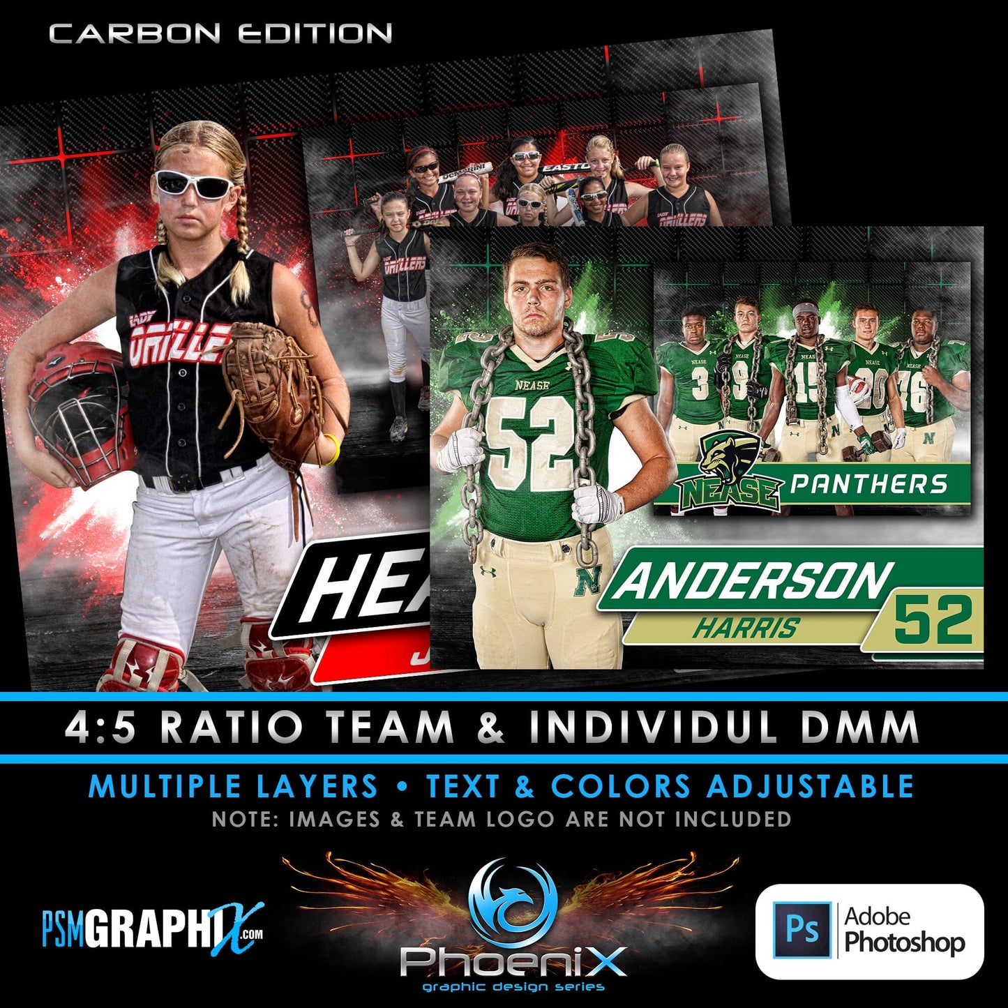 Carbon - Phoenix Series - T&I Poster/Banner Horizontal-Photoshop Template - PSMGraphix