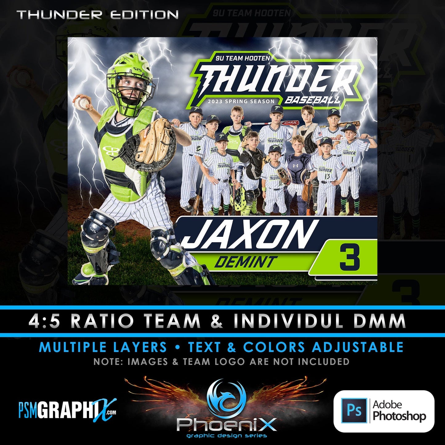 Thunder - Phoenix Series - T&I Poster/Banner Horizontal-Photoshop Template - PSMGraphix