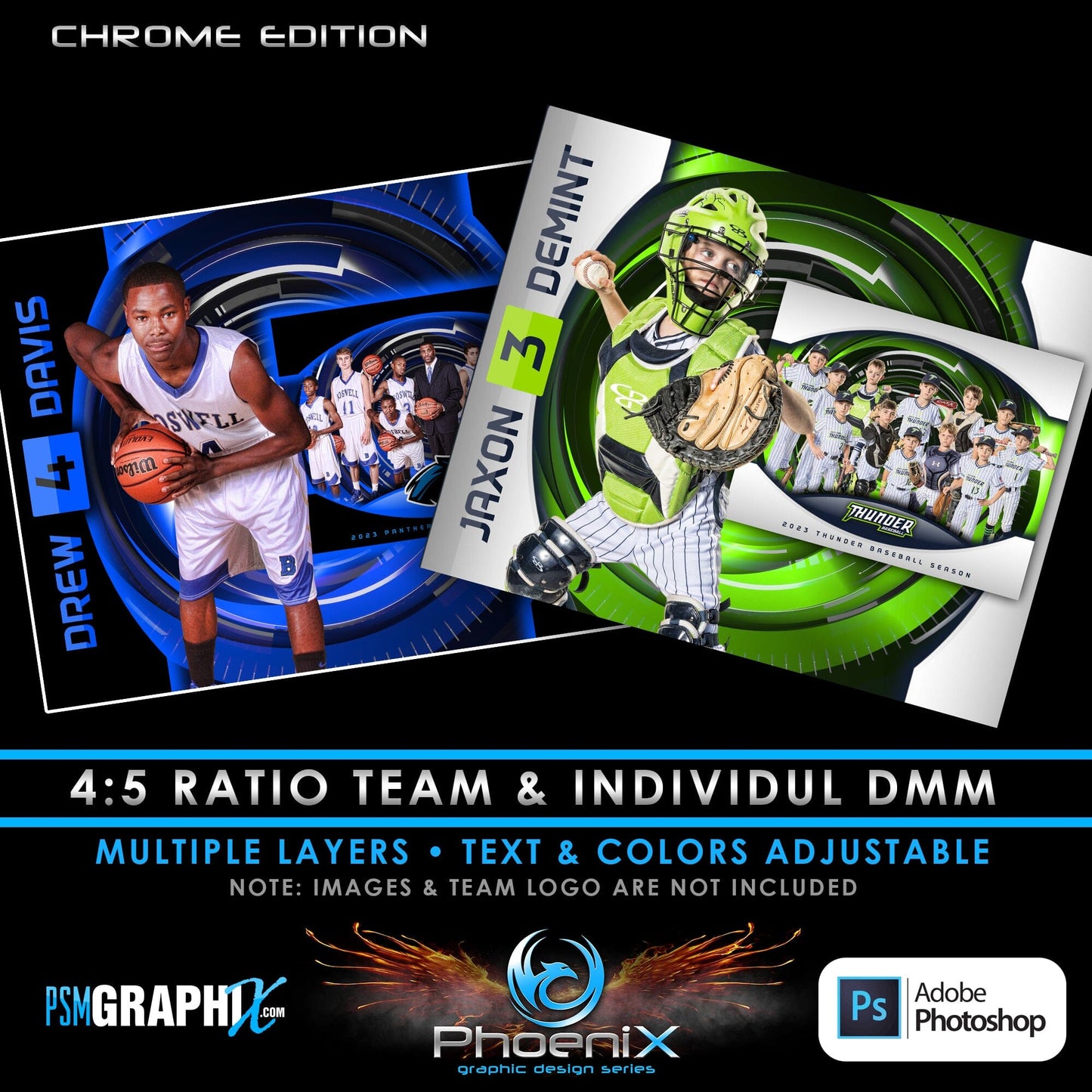 CHROME - Phoenix Series - T&I Poster/Banner Horizontal-Photoshop Template - PSMGraphix