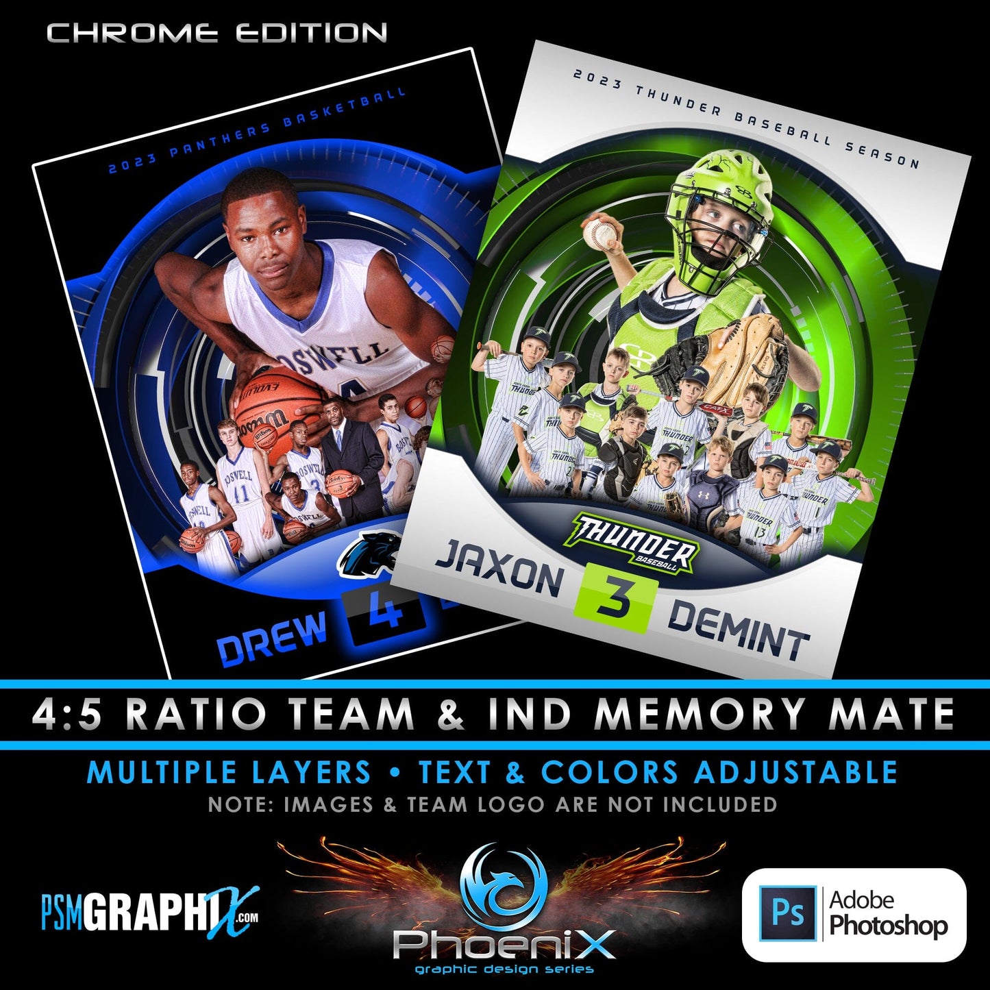 CHROME - Phoenix Series - T&I Poster/Banner Vertical-Photoshop Template - PSMGraphix