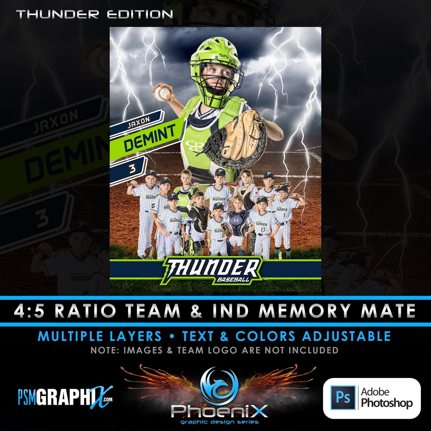 Thunder - Phoenix Series - T&I Poster/Banner Vertical-Photoshop Template - PSMGraphix