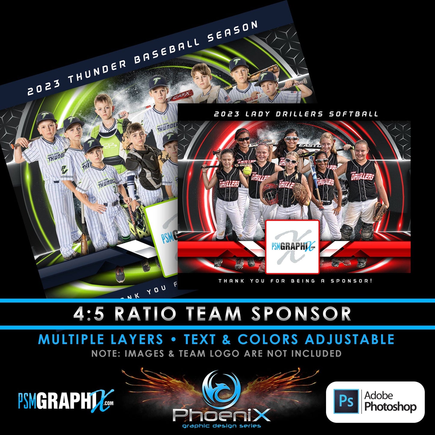 Portal Edition - Phoenix Series - Sponsor Plaque Template-Photoshop Template - PSMGraphix