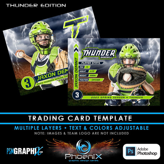 Thunder - Phoenix Series - Trading Card Template-Photoshop Template - PSMGraphix