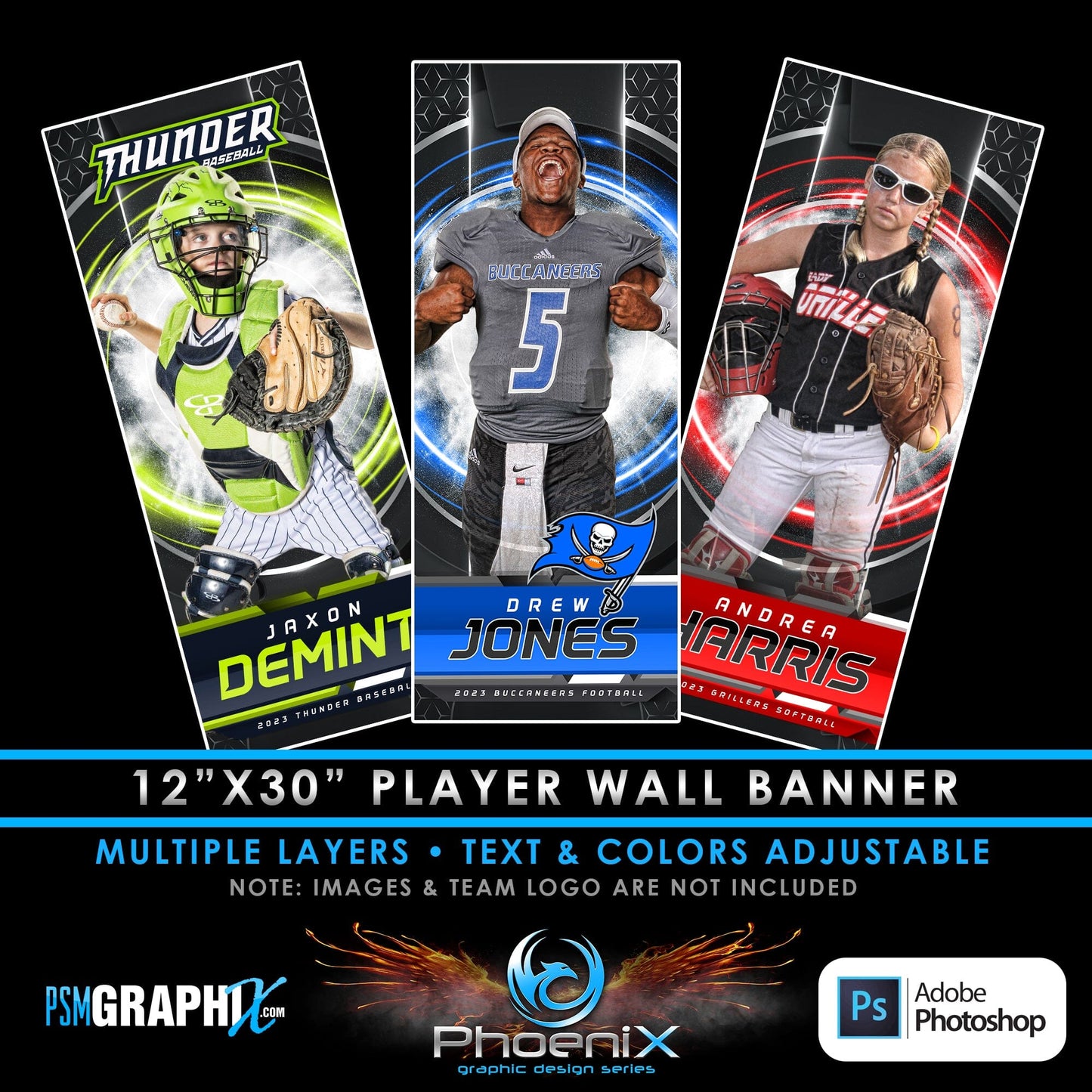 Portal Edition - Phoenix Series - Wall/Locker Banner & Poster Template-Photoshop Template - PSMGraphix