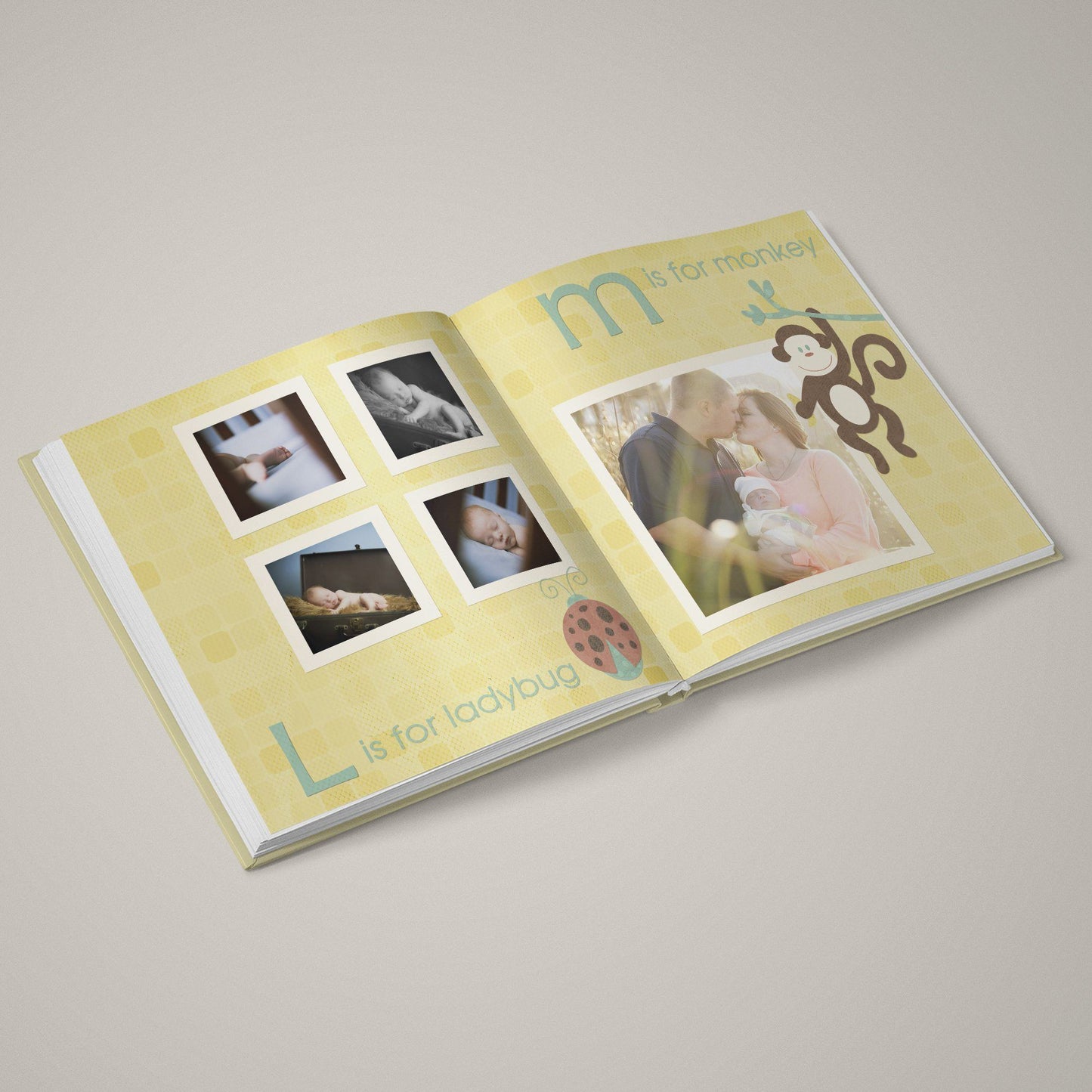 A Is For Apple - 12x12 - Album Spreads-Photoshop Template - Graphic Authority